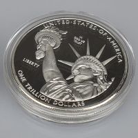 เหรียญชุบทองเหรียญที่ระลึก Usd เหรียญโลหะทอง100ดอลลาร์ของสะสมโบราณพร้อมกล่อง