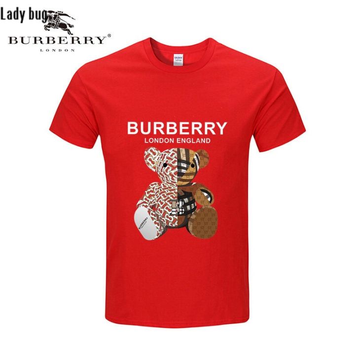 เสื้อยืดของผู้ชาย-เสื้อแขนสั้นผ้า-burberry-ของแท้สำหรับผู้ชาย