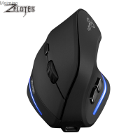 ZELOTES F-35ไร้สาย2.4กิกะเฮิร์ตซ์ชาร์จได้เมาส์แนวตั้ง6ปุ่ม2400 DPI เมาส์คีย์บอร์ดเกมสายตาตามสรีรศาสตร์แบบปรับได้ Meimiao