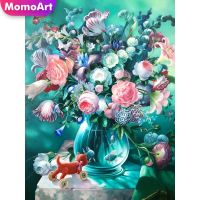 MomoArt Flower Diamond Embroidery Vase Picture Rhinestones Peony Diamond Painting On Clearance Mosaic New Arrival Home Decor