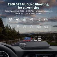 Universal Mirror T900 HUD Car Head Up Display Windshield GPS Speed Projector Security Alarm Water Temp Overspeed RPM Voltage