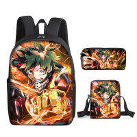 Boku No Hero Academia Anime กระเป๋าเป้สะพายหลัง Mochila นักเรียน Schoobags ซิป Bookbag My Hero Academia กระเป๋าเป้สะพายหลังสำหรับชายหญิง3ชุด