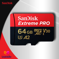 เมมโมรี่การ์ด San Disk Extreme Pro Micro SD SDXC / HC Card ความเร็ว 170 MB/s ความจุ 64GB Class 10 A 2 การ์ดหน่วยความจำ (SDSQXCU - GN6MA) ไมโครเอสดีการ์ด แซนดิส