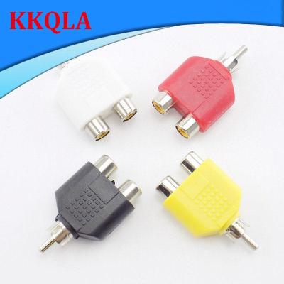 QKKQLA 3.5mm RCA Jack 1 Male to 2 Female Y Splitter AV Audio Video Plug Adapter Double Connectors Accessories