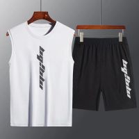 Michael bully original sport suit mens summer thin section quick-drying vest male fitness waistcoat running shorts ice silk two-piece