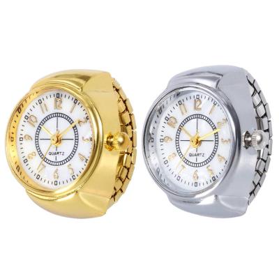 Mini Couple Watches for Women Men Ring Watch Round Dial Arabic Numerals Analog Quartz Ring Watches Ladies Finger Ring Watch Gift Adhesives Tape