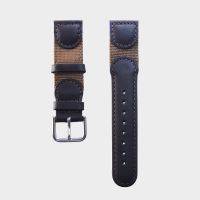 lumude 20mm Genuine Leather Nylon Watch Strap Watch Band Fit for TIMEX MK1