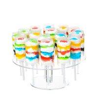 16 Hole Acrylic Cake Push-up Pop Shooter Display Stand Clear Lollipop Holder for Wedding Baby Shower Birthday Christmas Party