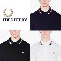 ☏ด้วยความยินดี☊FRED PERRY เสื้อยืดลาเพลข้าวสาลีแขนสั้น,เสื้อโปโลธุรกิจลำลองเข้ารูปแบบใหม่ M3600