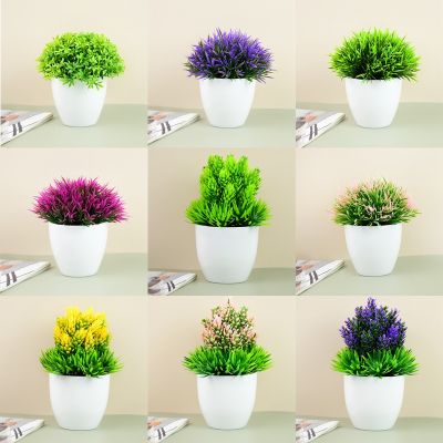 【cw】Artificial Plants Bonsai Small Green Tree Plants Fake Flower Potted Ornament Home Room Garden Office Desk Fake Bonsai Decoration