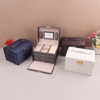 3 Layers Jewelry Organizer Box Large Capacity Display Holder Earring Ring Bracelet Storage Case for Women Double Drawer