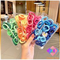 ที่รัดผมเด็ก ที่รัดผมไนลอน สีสันสดใส  สีลูกกวาด 50 เส้น / ซอง childrens hair tie