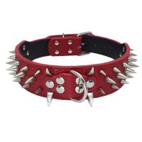 Pet Collars Brand New Leather with Spiked Rivets Retractable Medium and Large Dog Collars Designer Dog Accessories Pet Supplies