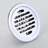 ☃┇♘ 4 inch Floor Drain Round Linear Drain for Shower Floor Brass Drain Cover Deodorant Hair Stopper Bathroom Accessories Chrome