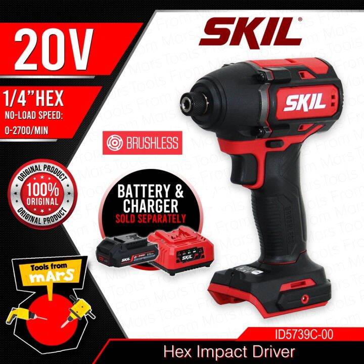 SKIL 20V Cordless Hex Impact Drill Driver Brushless Motor Hammer Wood