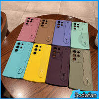 สายรัดข้อมือแบบหยักสุดหรูเคสโทรศัพท์สำหรับ Samsung S23 22 21 Ultra 22 23 Plus เคสโทรศัพท์ซิลิโคนนิ่มกันกระแทกสำหรับ Samsung S21 22 23