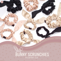 Bunny Mulberry Silk Scrunchies  ยางมัดผมผ้าไหมมัลเบอร์รี่ รุ่น Bunny ยางรัดผมผ้าไหม by SO SILK