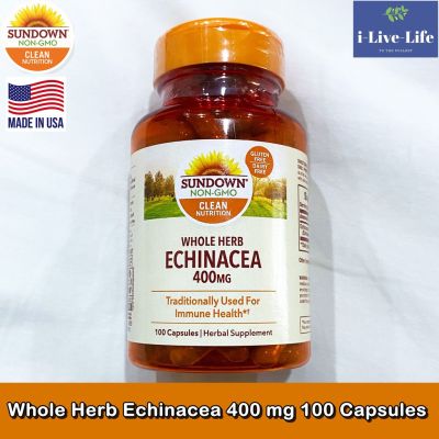 เอ็กไคนาเซีย Whole Herb Echinacea 400 mg 100 Capsules - Sundown Naturals