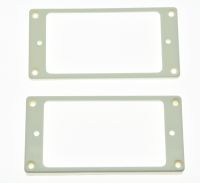 KAISH 2pcs White Humbucker Pickup Ring Curved Bottom Base Frame fits Epi LP Les Paul Guitar