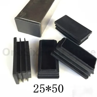 Square Plastic Inner Plug 25 x 50 mm Protection Gasket Dust Seal End Cover Caps For Pipe Bolt Furniture