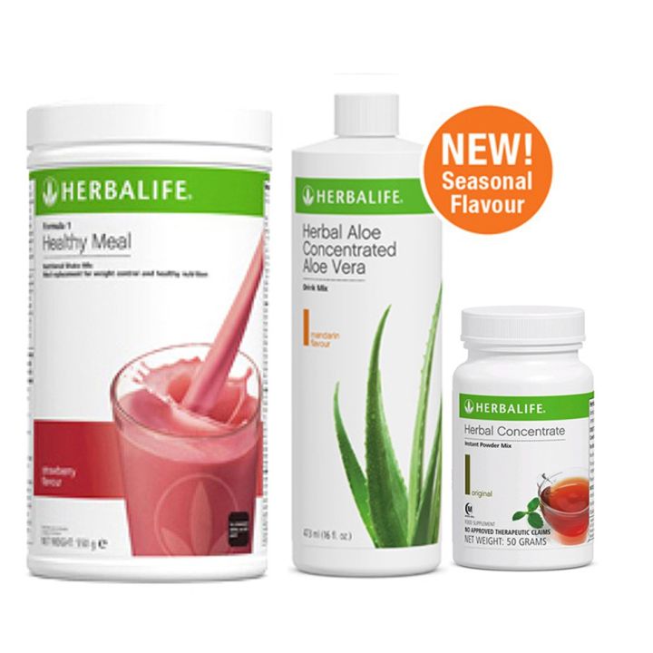 Herbalife Meal Replacement Pack (Wild Berry, Aloe Natural, Tea 50g ...