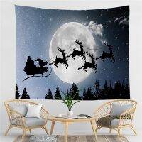 Christmas Tapestry Wall Hanging Sandy Beach Throw Rug Blanket Camping Tent Travel Christmas Tree Sleeping Pad Tapestries