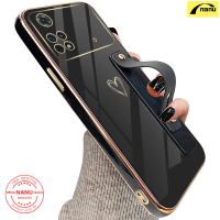 นาโน POCO M4โปร4ก. เคสสำหรับ Xiaomi ชุบโลหะด้วยไฟฟ้าแบบนิ่มพร้อมสายคล้องหัวใจแห่งความรักที่น่ารักกันตกฝาหลัง