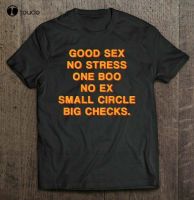 New Good Sex No Stress One Boo No Ex Small Circle Big Checks Black T-Shirt Xs-5Xl Teacher Shirt Streetwear Tshirt New Popular