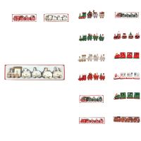 Wooden Train Ornament Decoration for Home Gift Natal Navidad New Year Decor