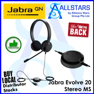 Jabra Evolve 20 MS Stereo Model HSC016 Noise Canceling USB Headset  4999-823-109