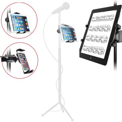 Universal Tablet Desktop Mic Holder For Microphone Stand Mobile Phone Mount For Ipad For Iphone 4.5 to 12.9 inch Car bracket