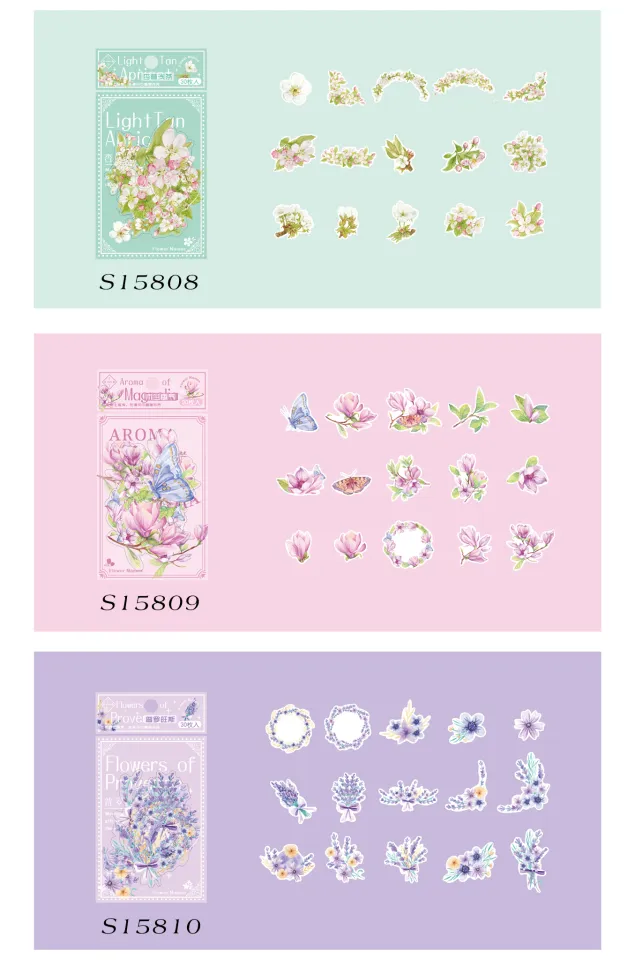 6 Styles 30 100Pcs/Bag Vintage Botanical Stickers Aesthetic