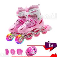 รองเท้าสเก็ต โรลเลอร์เบลด Roller Skate Free skating Protective suit รองเท้าอินไลน์สเก็ต In-line Skate รองเท้าสเก็ตสำหรับเด็กของเด็กหญิงและชาย โรลเลอร์สเกต อินไลน์สเก็ต size S M L ฟรีของแถมหลายอย่าง