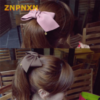 ZNPNXN แฟชั่นใหม่บิ๊กผ้าโบว์คลิปผมอุปกรณ์เสริมผมเครื่องประดับ