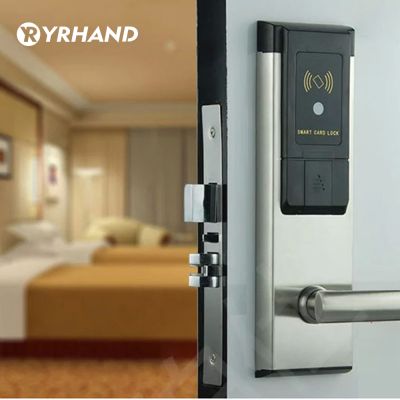 ประตูล็อคอัจฉริยะระบบล็อคประตูบัตรแบบรูดอัตโนมัติสำหรับโรงแรม RFID