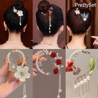 Prettyset】ที่หนีบผมหางม้าทรงสูงแบบย้อนยุคที่คาดผมคลิปติดผมรูปดอกไม้แฟนซีผีเสื้อมุกสำหรับนักเรียนและผู้หญิงเครื่องประดับผมออกเดทงานปาร์ตี้