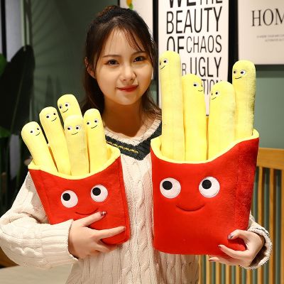 hot！【DT】♝☃❁  30/40/50cm French Fries Cartoon Real Food Stuffed Soft Dolls for Children Kids Birthday Gifts