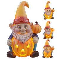 Halloween Pumpkin Statues Fall Decor Table Decorations With Light Pumpkin Decor Gnome Figurines Old Men Statue In Resin For Bedside Housewarming proficient