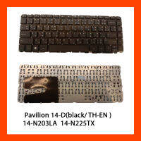 Keyboard HP Pavilion 14-D Series Black  (Without Frame) TH แป้นไทย-อังกฤษ