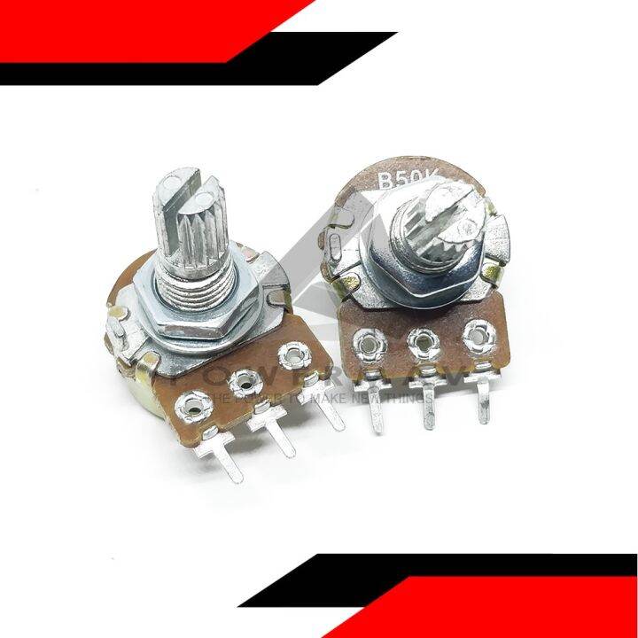 2pcs 50K ohm ohms 3 Terminal Linear Taper Rotary potentiometer B50K 50k
