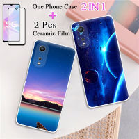 2 IN 1สำหรับ OPPO A78 5กรัมเคสนิ่ม TPU ซิลิโคนทาสีเคสโทรศัพท์ที่มีฟิล์มกันรอยกันกระแทกโค้ง