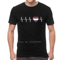 Netherlander Dutch Heartbeat I Love The Netherlands T-Shirt Men T Shirt Short Sleeve Cotton Patriotic Pride Tshirt Tee Top