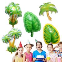 Palm Tree Foil Balloon 5Pcs Balloons For Summer Party Palm Trees Balloons Palm Leaves For Baby Shower Summer Theme Decorations Balloons