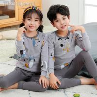 ☸ n4rn 2021 crianças conjuntos de pijamas algodão inverno do bebê meninas meninos roupas dos desenhos animados manga longa calças conjunto