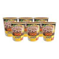 Mama Cup Instant Noodles Minced Pork Flavor 60 g x 6 cups.มาม่าคัพ บะหมี่กึ่งสำเร็จรูป รสหมูสับ 60 กรัม x 6 ถ้วย