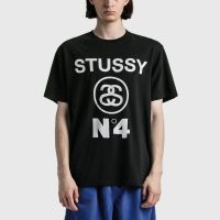 2023 NEWSpot STUS Tide ยี่ห้อ Casual Simple บุคลิกภาพผู้ชายและผู้หญิงผ้าฝ้ายสีดำเสื้อยืด S-5xl