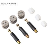 20set Furniture Screw Three-In-One Eccentric Wheel Nut Connector Bolt Wardrobe Desk Link Fixer Kitchen Cabinet Hardware Fitting Nails  Screws Fastener