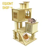 EQUOMT สองชั้นแฟชั่นที่ถอดออกได้สำหรับหนูเจอร์บิลเม่นขนาดเล็กหมูจริงแพลตฟอร์มสนามเด็กเล่นบ้านแฮมสเตอร์