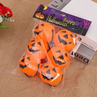 【LZ】☜  Balde de abóbora portátil para o Halloween mini laranja e preto truque ou deleite infantil balde de doces saco titular adereços de Halloween 6PCs