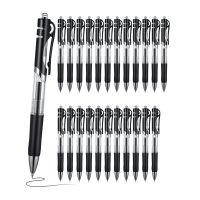 【living stationery】ปากกาเจลสีดำ24แพ็ค Rollerball ปากกาหมึกเจลสำหรับโน๊ตบุ๊คเขียน OfficeSupplies